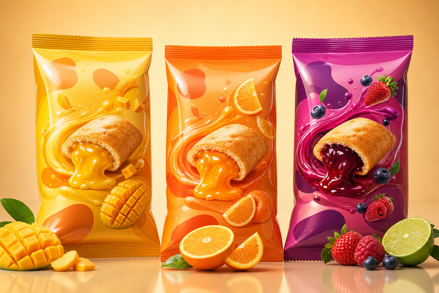 The product truth is visible: bite, filling, ooze, pleasure.